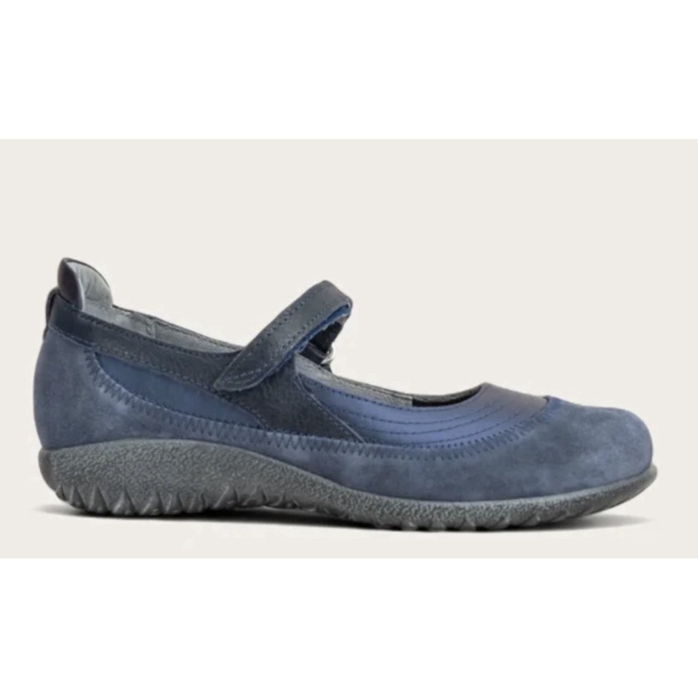 Naot Kirei Mary Jane Shoes Women Size 40 US 9-9.5 Blue Leather Suede Adjustable